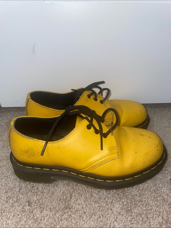 Dr. Martens Shoes - Dr. Martens 1461 Patent Yellow Lace-Up Casual Shoes unisex